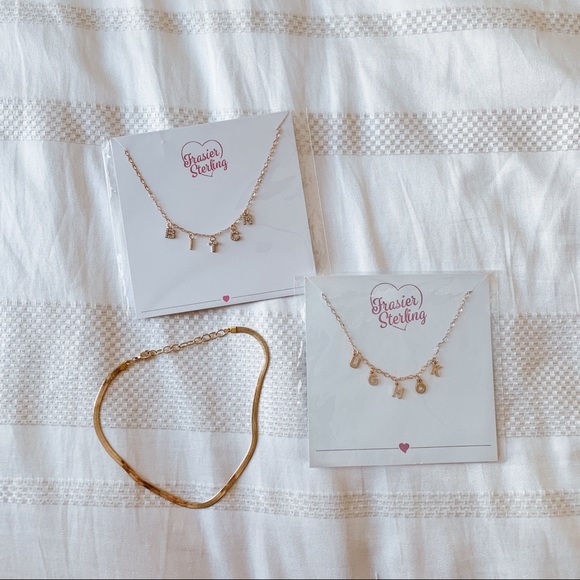 CZ & 14k Gold Charm Necklace - Fraiser Sterling - Picture 5 of 5